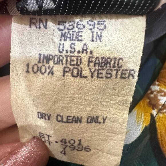 VINTAGE J. Harris 90s Tropical Hawaii Tiered Ruffle Asymmetric Midi Dress Size 4 - Picture 7 of 16